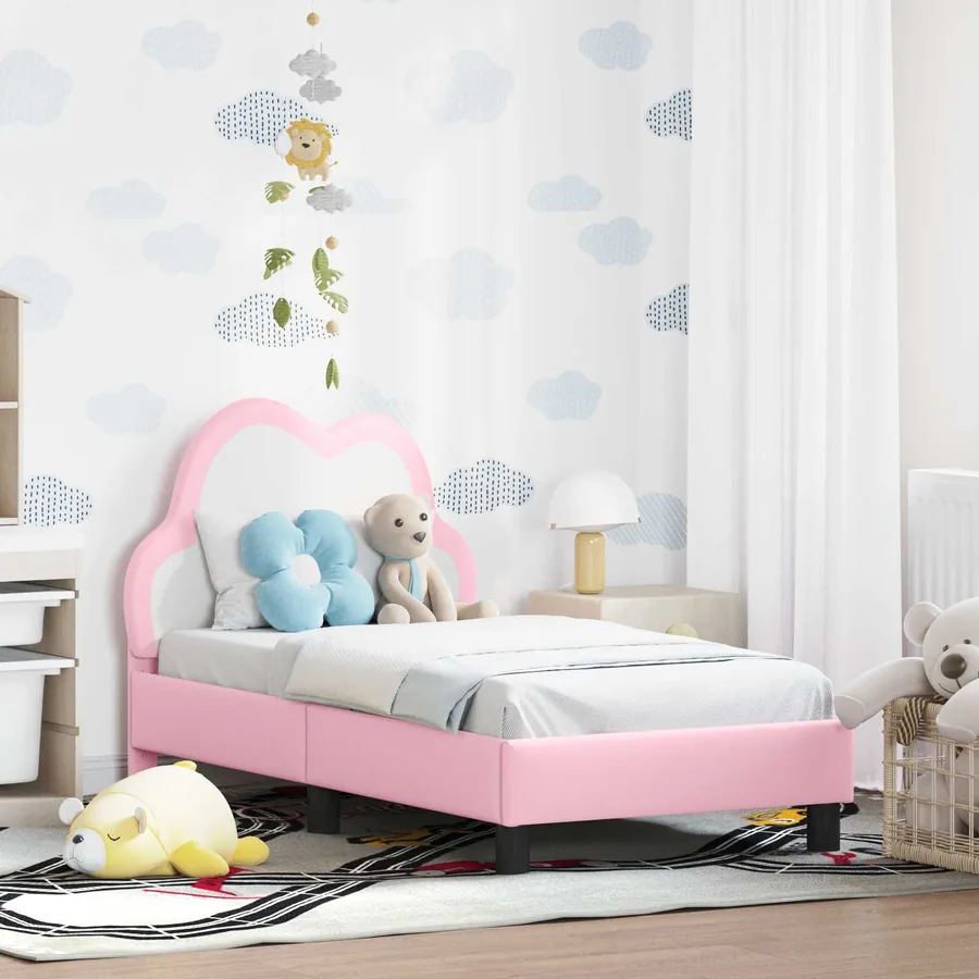 Cadre de lit pour tout-petit avec tête de lit Rose 70 x 140 cm