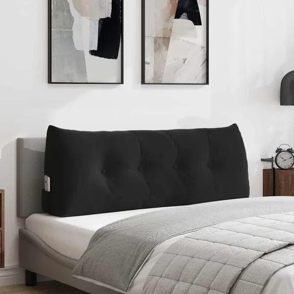 Coussin de Dos Noir 120 x 24 x 50 cm Velours