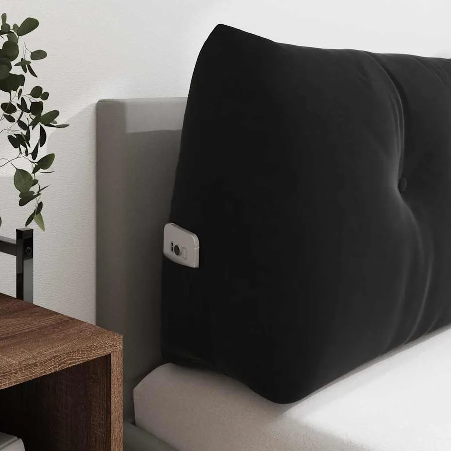 Coussin de Dos Noir 120 x 24 x 50 cm Velours - 5