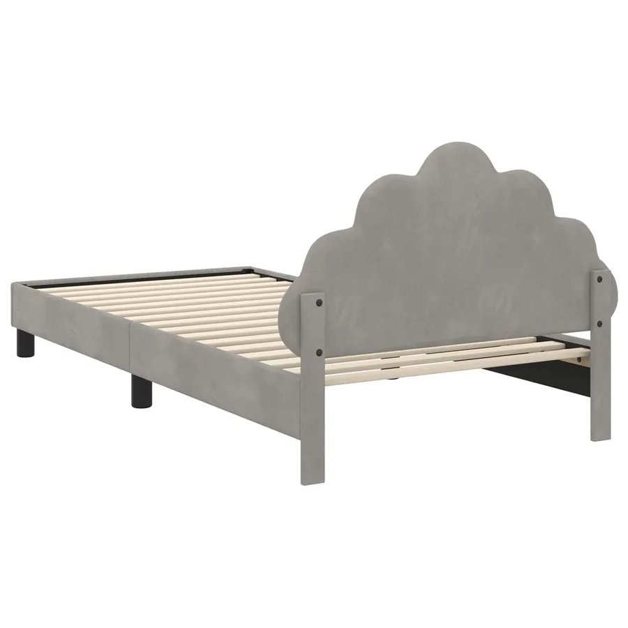 Cadre de lit pour enfants avec tête de lit Gris clair Velours - 7