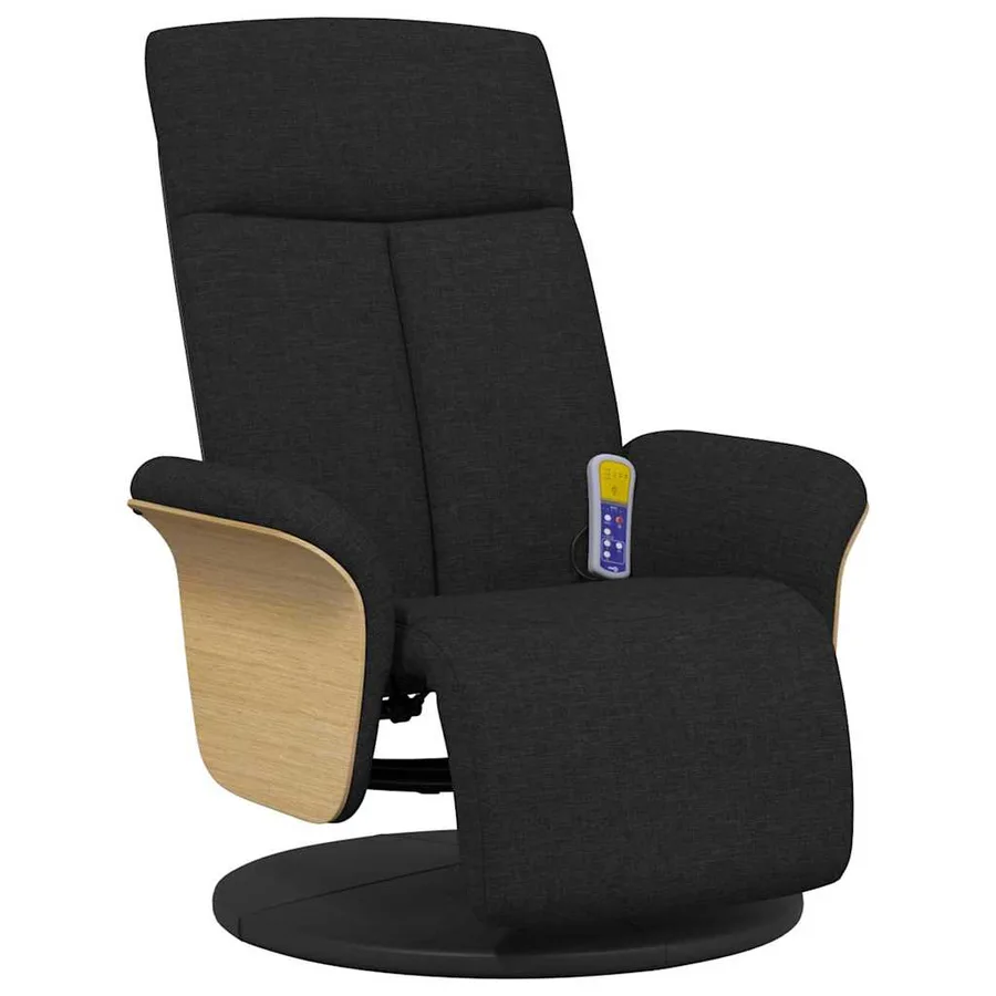 Fauteuil de massage inclinable Noir 79 x 87 x 104,5 cm tissu - 4