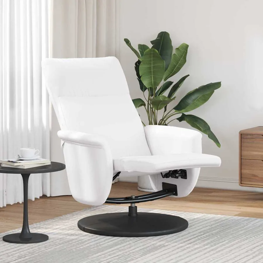 Fauteuil de massage inclinable Blanc Simili cuir