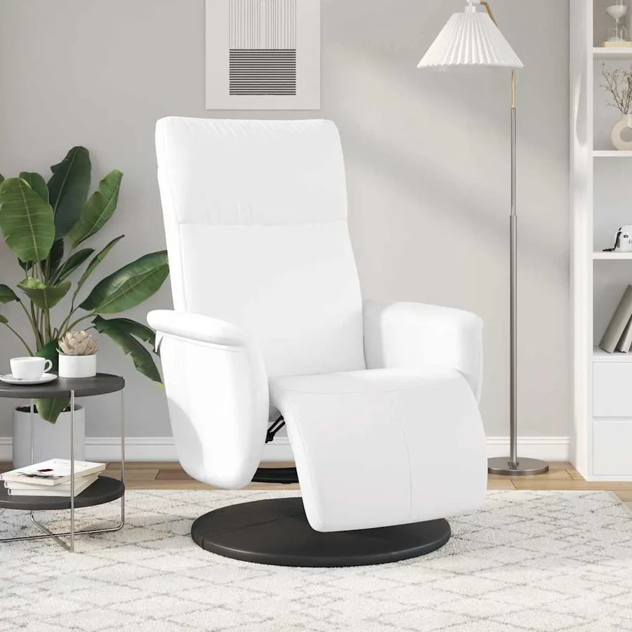 Fauteuil de massage inclinable Blanc Simili cuir - 3