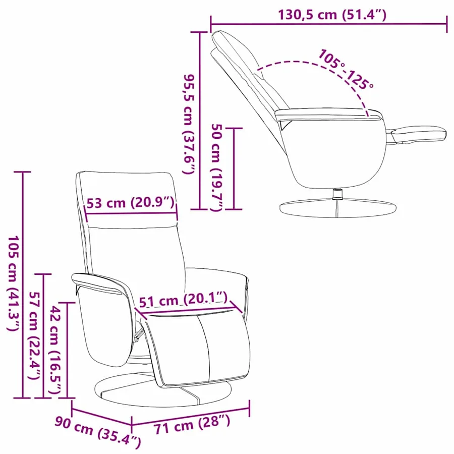Fauteuil de massage inclinable Blanc Simili cuir - 8