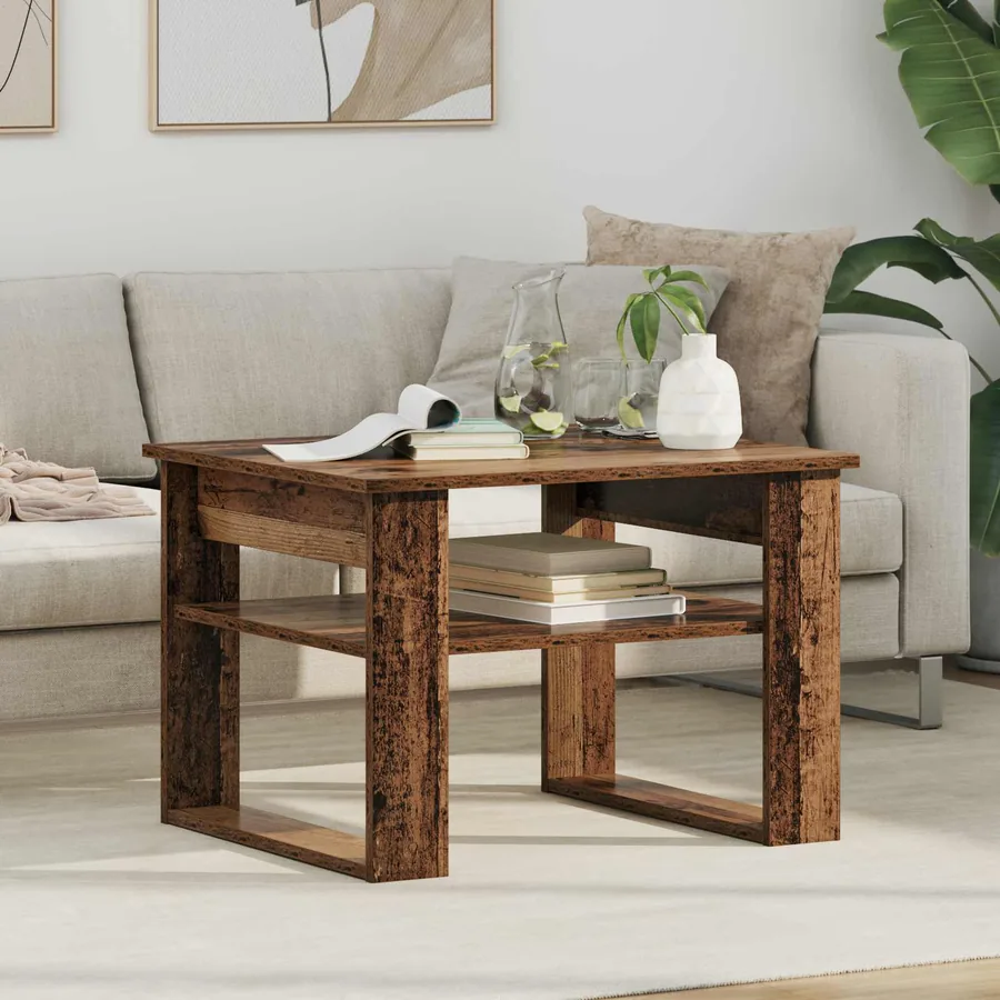 Table basse Bois ancien 64 x 54 x 44 cm Bois d'ingénierie