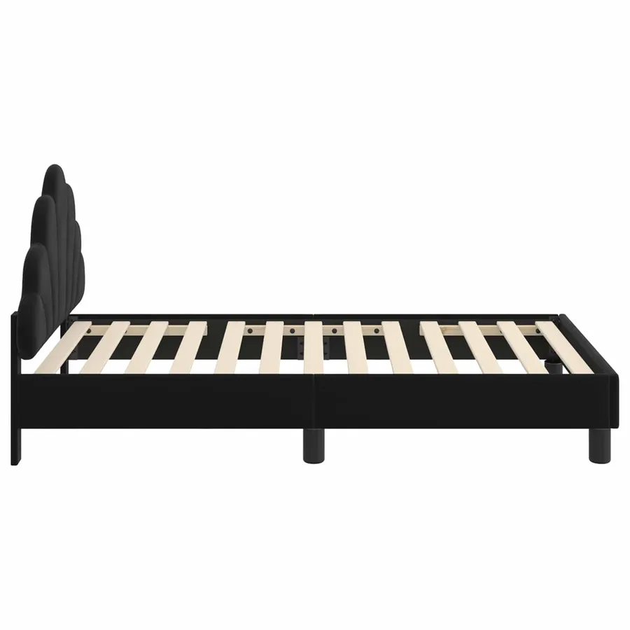 Cadre de lit pour enfants avec tête de lit Noir 80 x 160 cm - 6