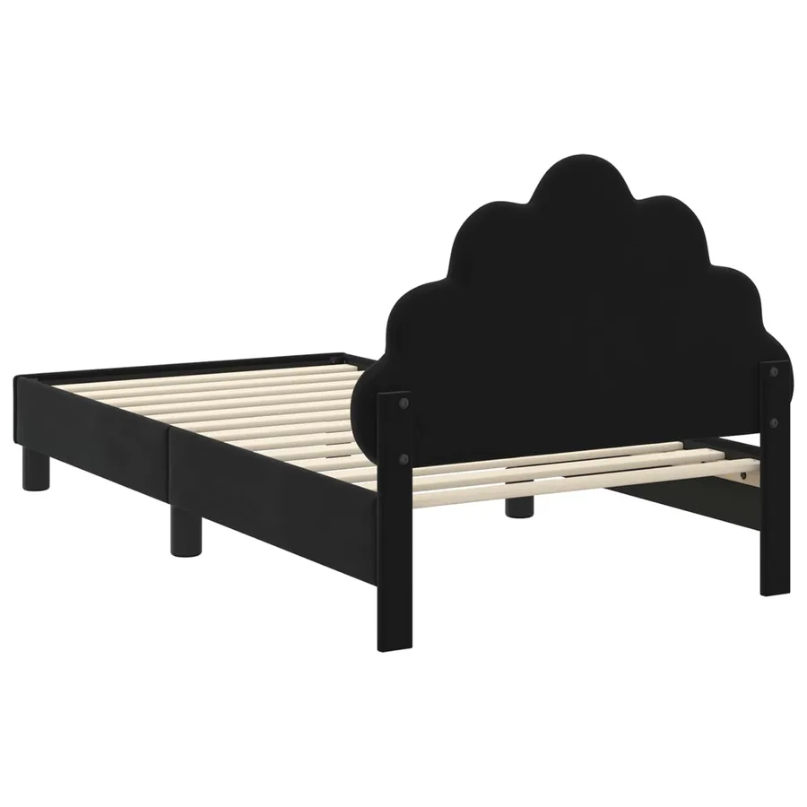 Cadre de lit pour enfants avec tête de lit Noir 80 x 160 cm - 7