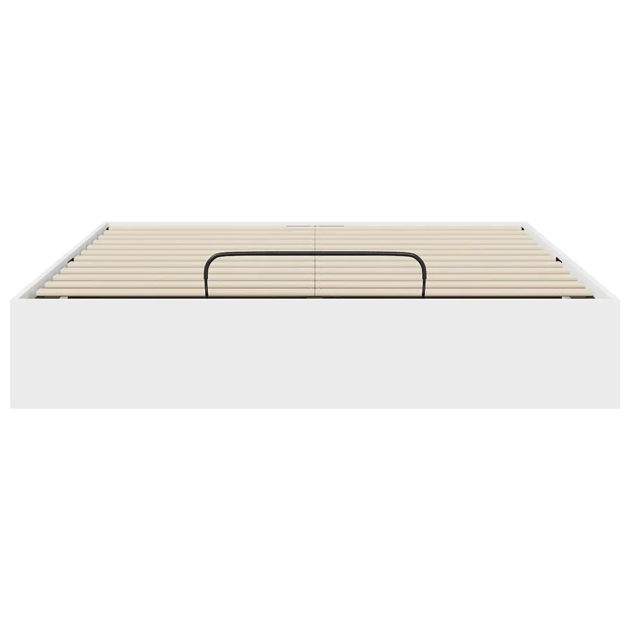 Cadre de lit ottoman Blanc 193 x 140 x 25 cm Bois d’ingénierie - 5