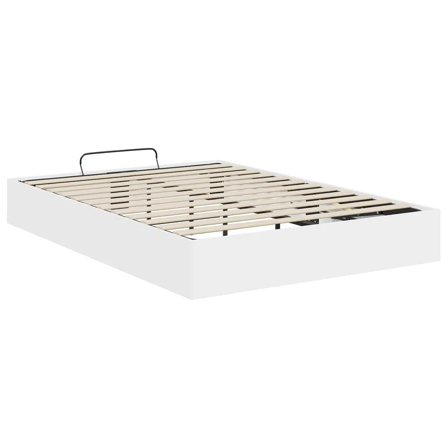 Cadre de lit ottoman Blanc 193 x 140 x 25 cm Bois d’ingénierie - 7