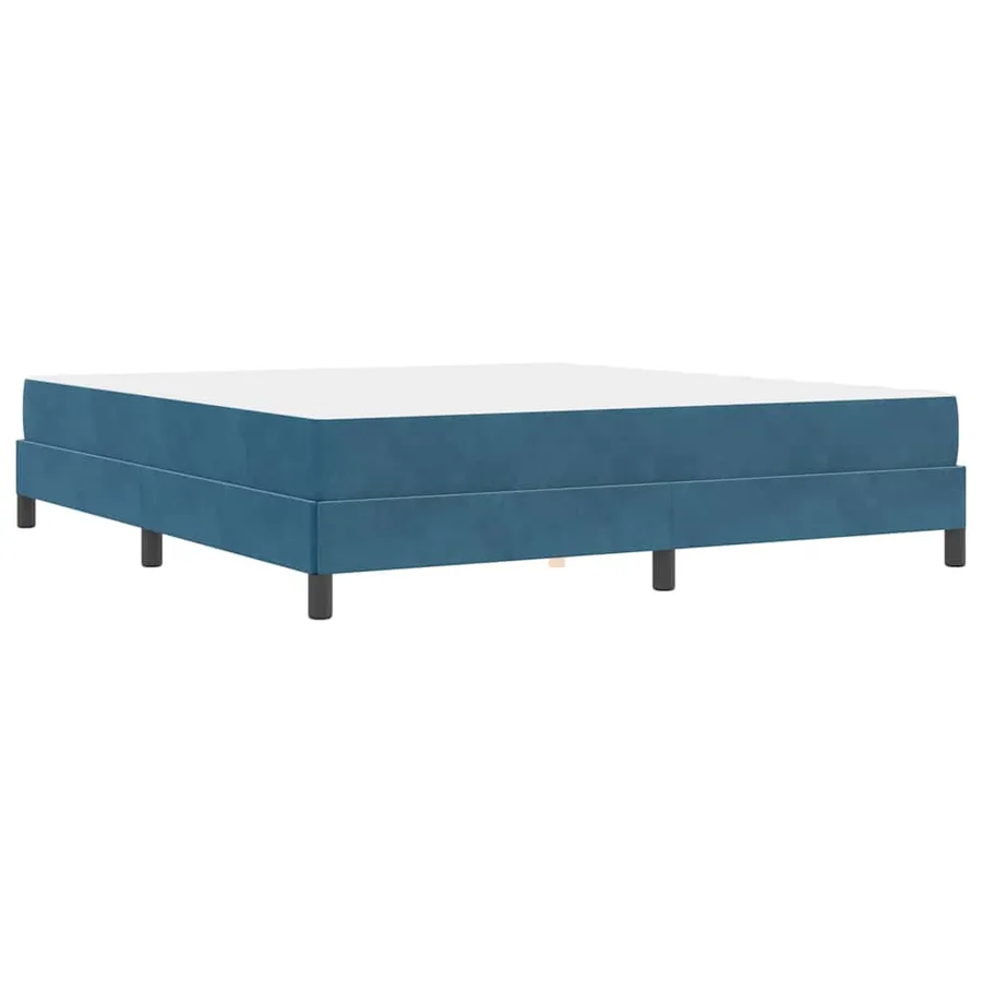 Lit à ressorts avec matelas Bleu foncé 180 x 210 cm tissu - 7
