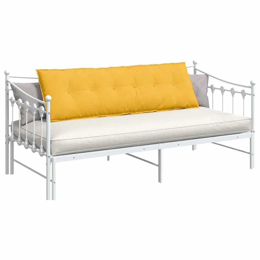 Coussin de Dos Jaune clair 160 x 50 cm Tissu en velours côtelé - 3