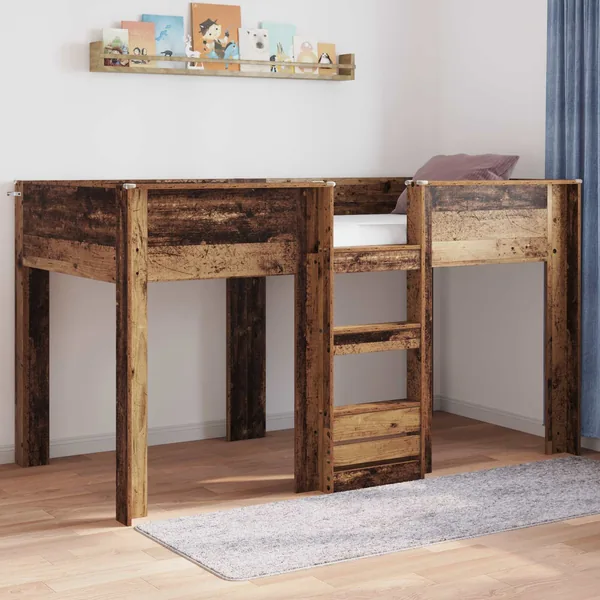 Lit Superposé pour Enfants Bois ancien 90 x 200 cm