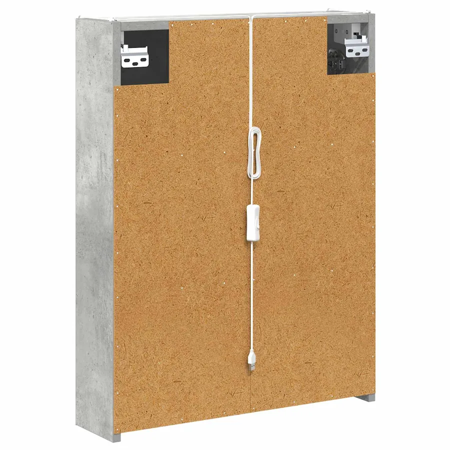 Armoire Miroir de Salle de Bain Gris béton 53,5 x 15,5 x 70 cm - 9