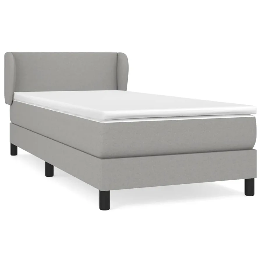 Sommier à lattes de lit avec matelas Gris clair 80x200 cm Tissu - 2