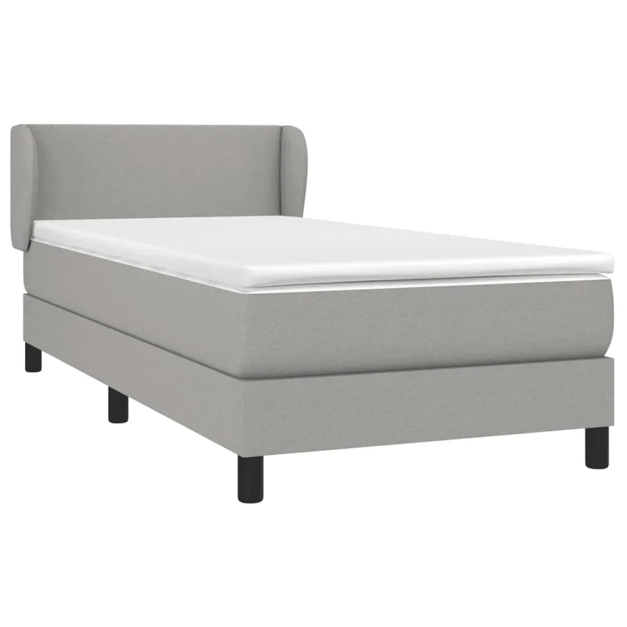 Sommier à lattes de lit avec matelas Gris clair 80x200 cm Tissu - 3