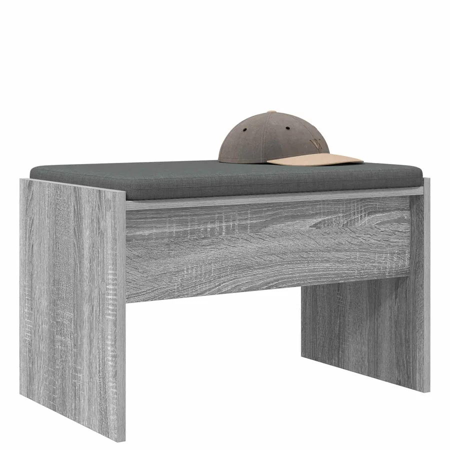 Banc d'entrée avec coussin Gris Sonoma 63 x 38 x 40 cm - 3