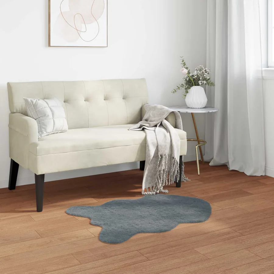 Tapis antidérapant en fausse de lapin OLITE Anthracite