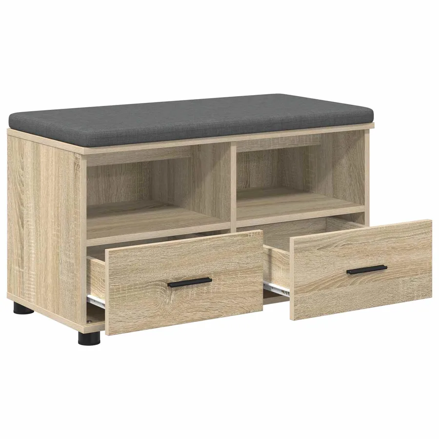 Banc d'entrée avec coussin Chêne Sonoma 80 x 38 x 46 cm - 5