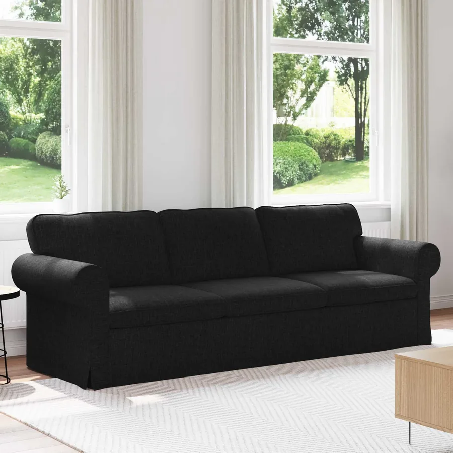Canapé Noir 245 x 82 x 80 cm tissu