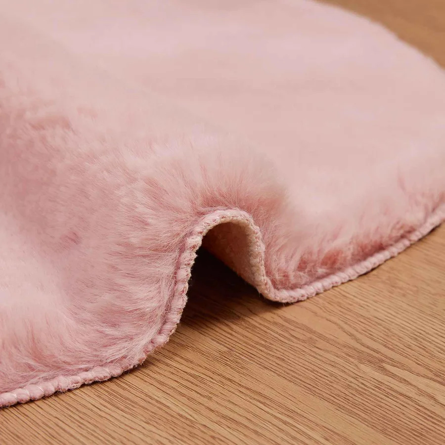 Tapis antidérapant en fausse de lapin OLITE Rose 50 x 80 cm - 5