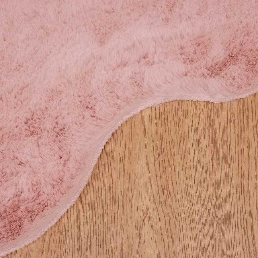Tapis antidérapant en fausse de lapin OLITE Rose 50 x 80 cm - 9