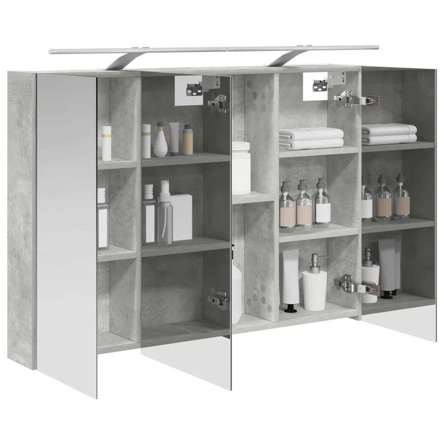 Armoire Miroir de Salle de Bain Gris béton 100 x 14,5 x 70 cm - 3