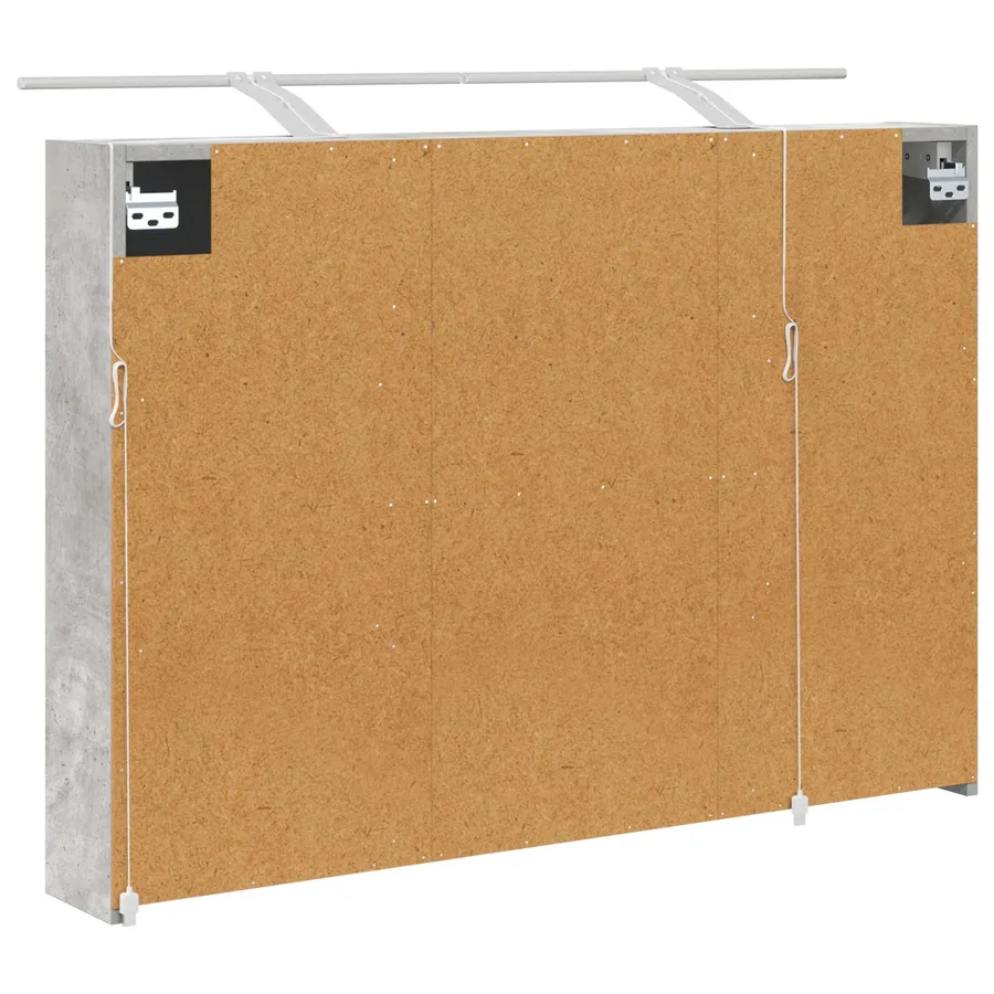 Armoire Miroir de Salle de Bain Gris béton 100 x 14,5 x 70 cm - 9