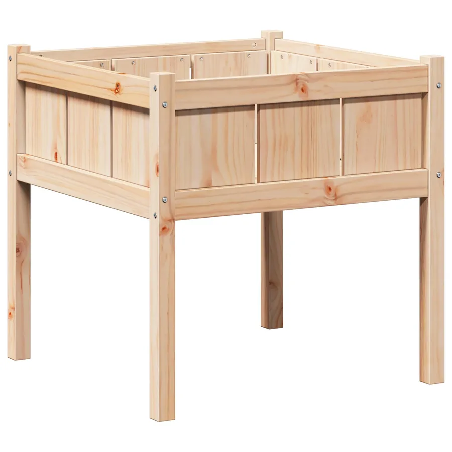Cache-pot de jardin Nature 70 x 70 x 70 cm Bois de pin massif - 2