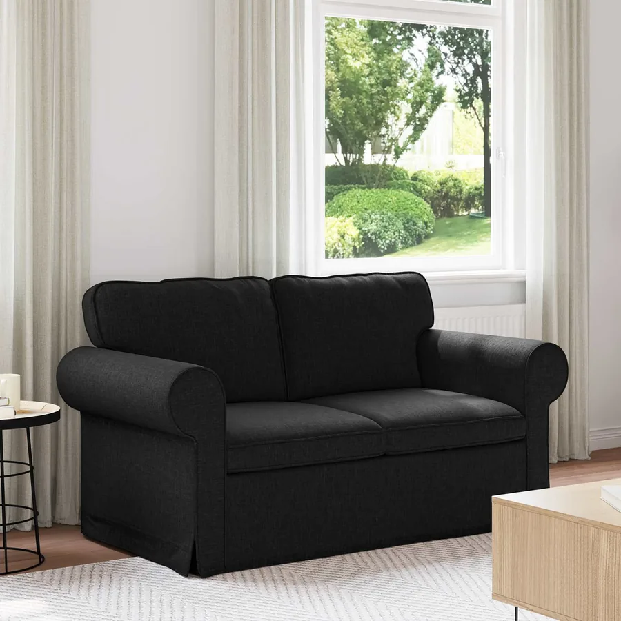 Canapé Noir 155 x 82 x 80 cm tissu