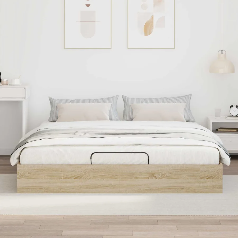 Cadre de lit ottoman Chêne Sonoma 203 x 160 x 25 cm - 4