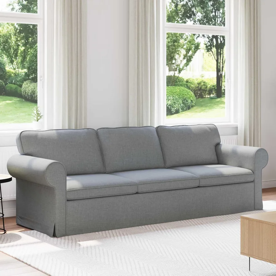 Canapé Gris clair 245 x 82 x 80 cm tissu