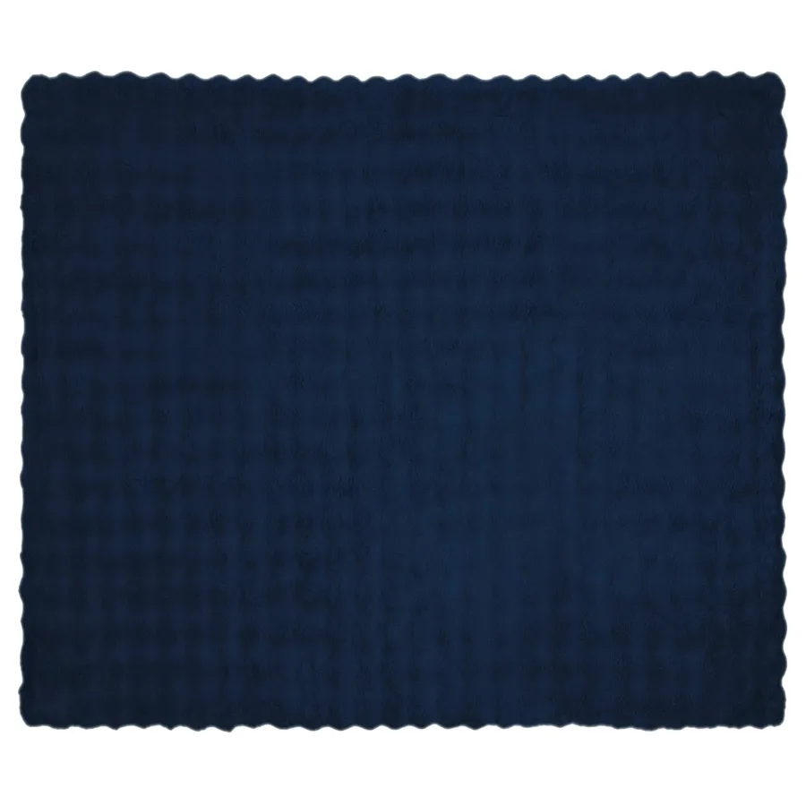 Couverture antidérapante en fausse de lapin Olite Bleu Marine - 5