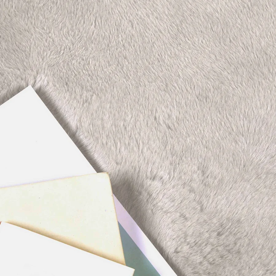 Tapis antidérapant en fausse de lapin OLITE Beige Ø 80 cm - 3
