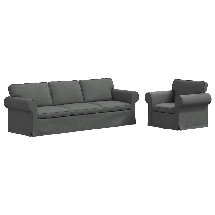 Ensemble de Canapés 2 pcs Gris foncé 245 x 82 x 80 cm tissu - 2