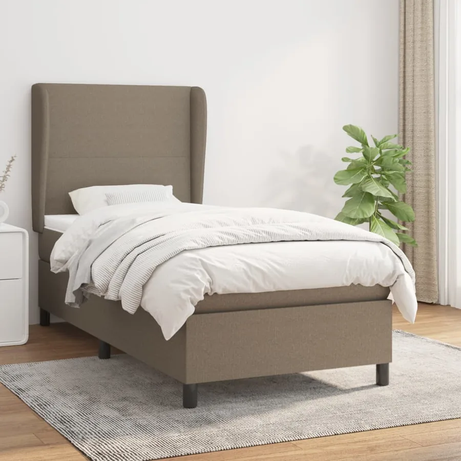 Sommier à lattes de lit avec matelas Taupe 80x200 cm Tissu