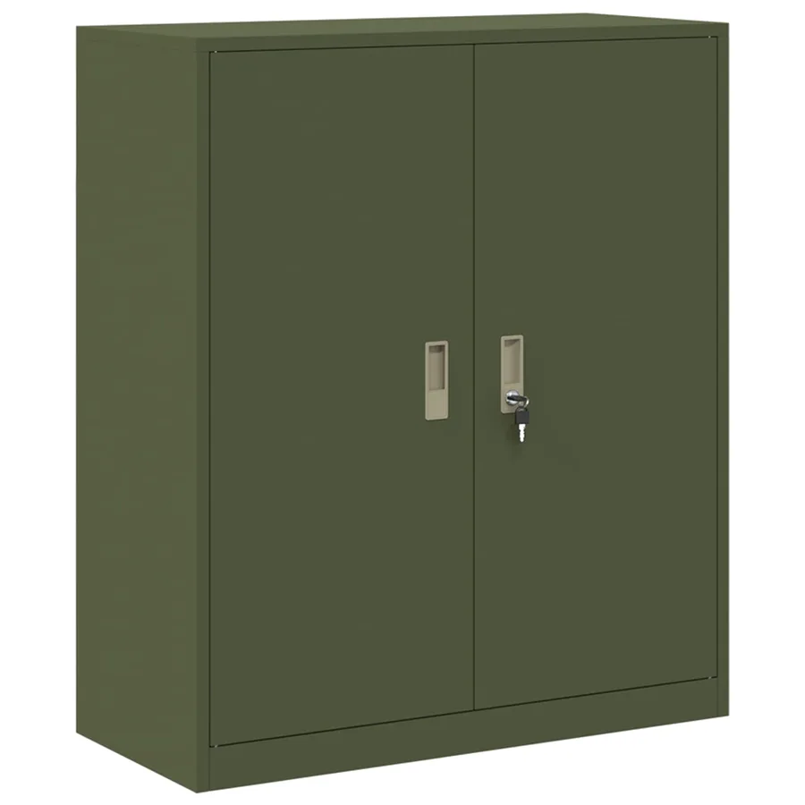 Armoire de rangement Vert olive 90 x 40 x 105 cm Acier - 2
