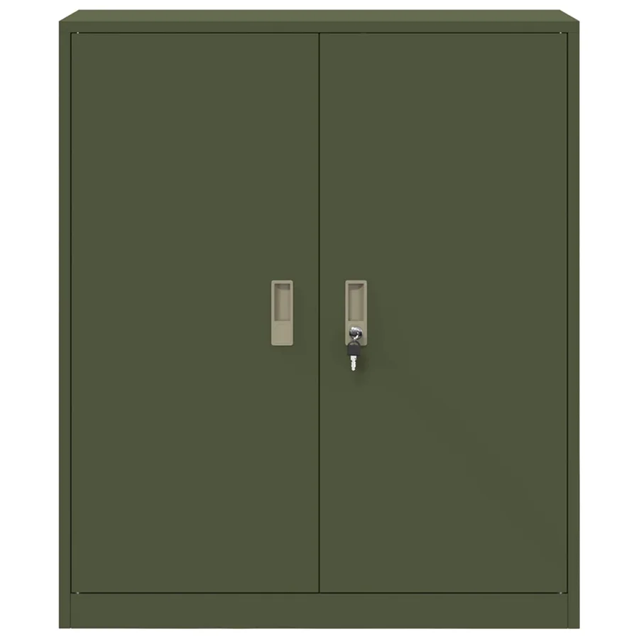 Armoire de rangement Vert olive 90 x 40 x 105 cm Acier - 6
