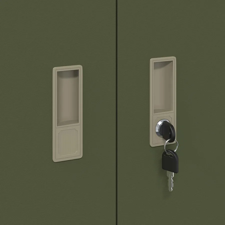 Armoire de rangement Vert olive 90 x 40 x 105 cm Acier - 9