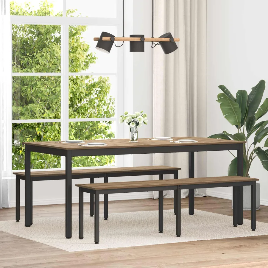 banc Chêne artisan 160 x 35 x 45 cm Bois d'ingénierie