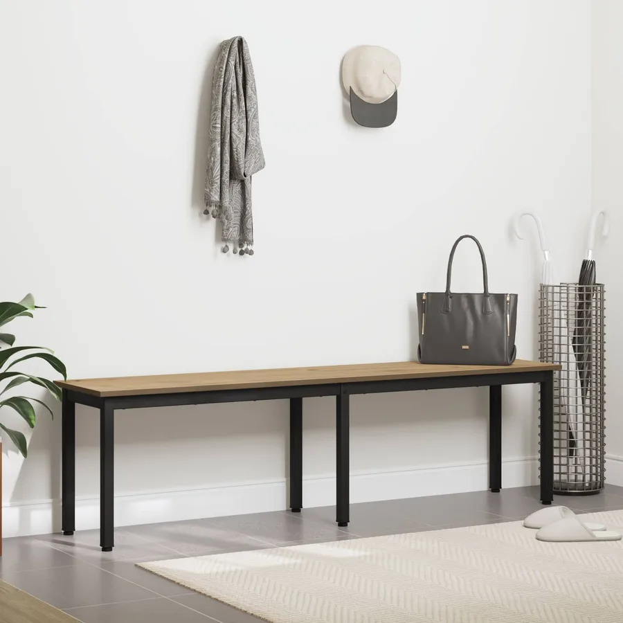 banc Chêne artisan 160 x 35 x 45 cm Bois d'ingénierie - 4