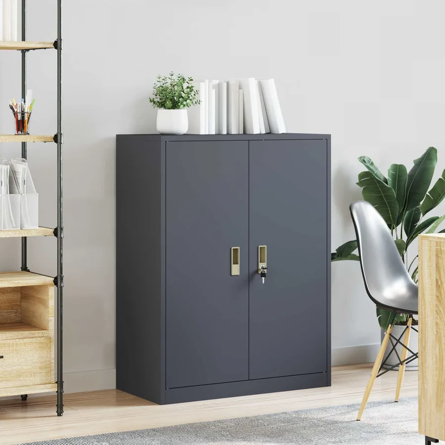 Armoire de rangement Anthracite 80 x 40 x 105 cm Acier - 4