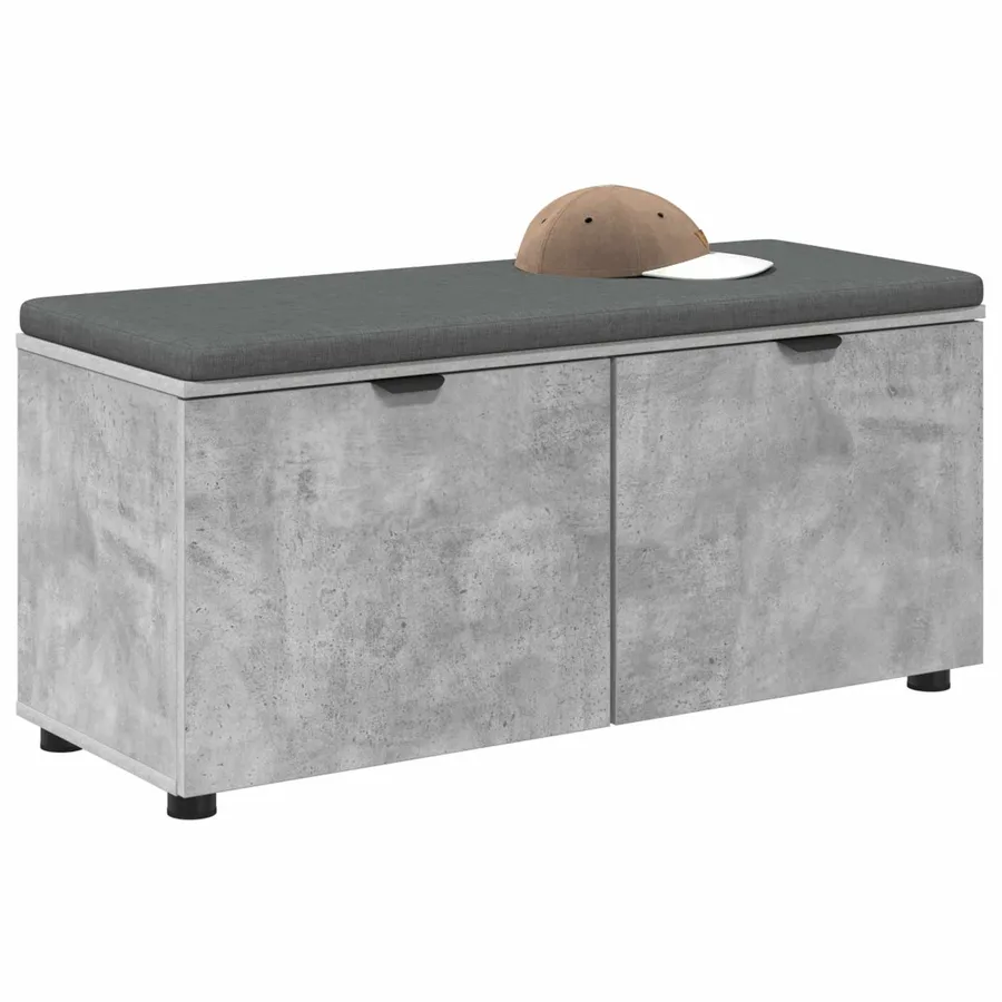 Banc d'entrée avec coussin Gris Béton 100 x 38 x 46 cm - 3