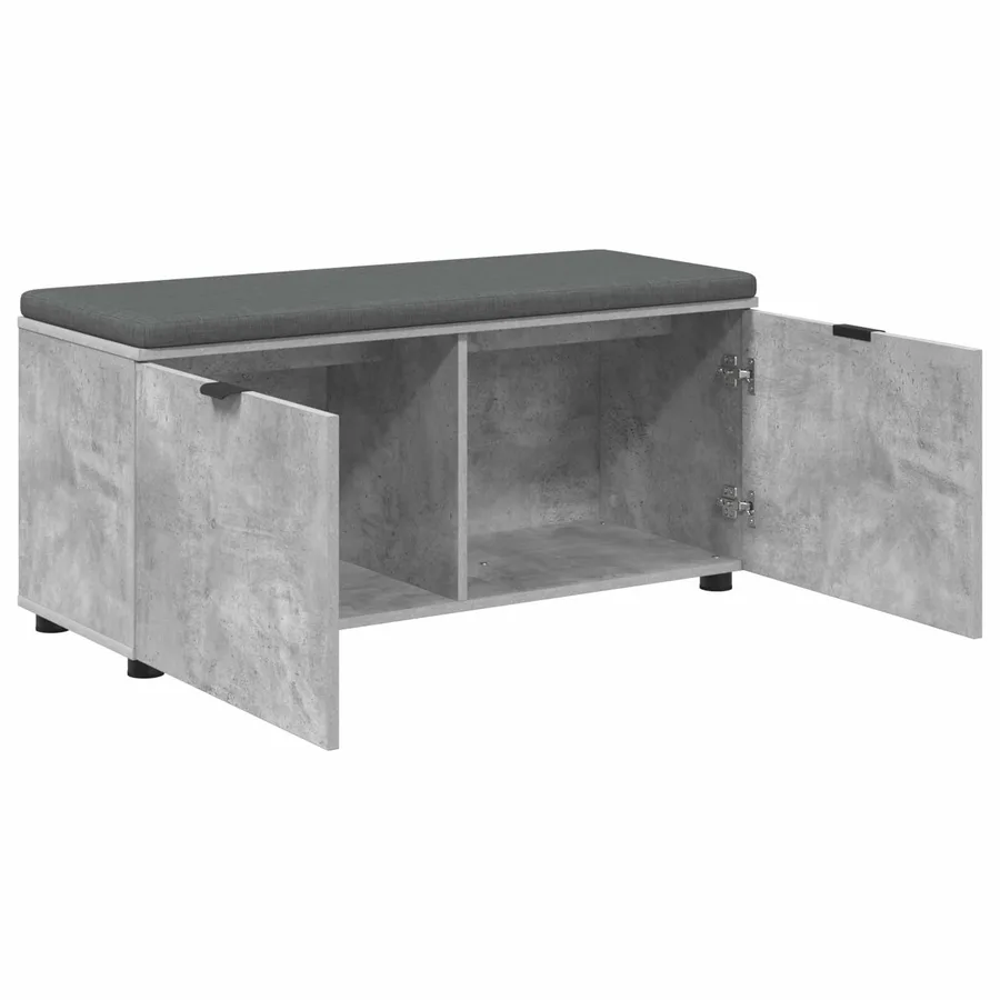 Banc d'entrée avec coussin Gris Béton 100 x 38 x 46 cm - 5