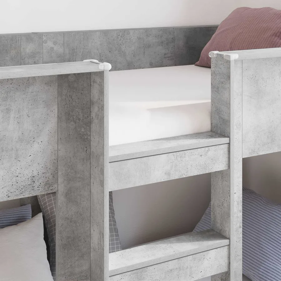 Lit Superposé pour Enfants Gris béton 90 x 190 cm - 3