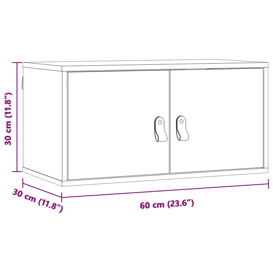 Meuble mural avec étagère 2 pcs Cire marron 60 x 30 x 30 cm - 12