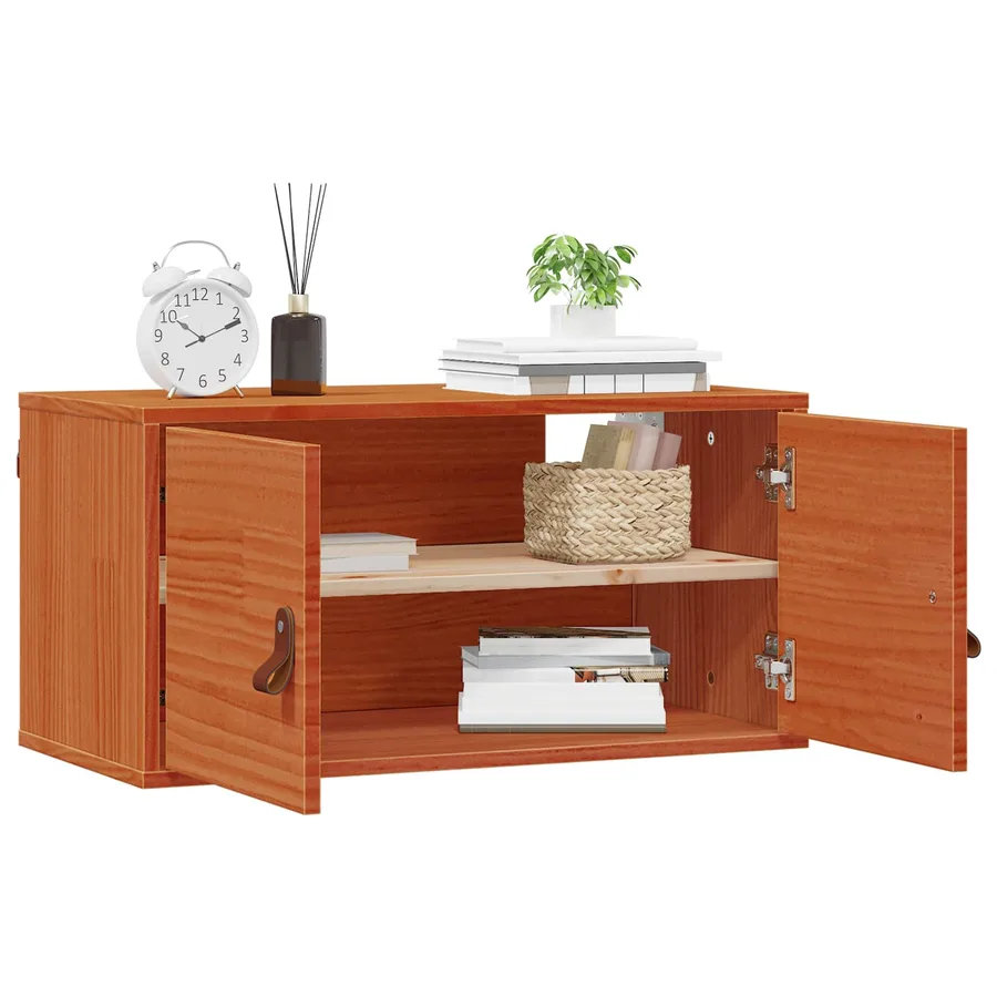 Meuble mural avec étagère 2 pcs Cire marron 60 x 30 x 30 cm - 3