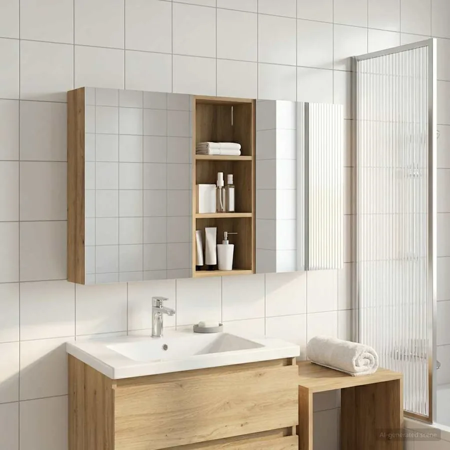 Ensemble de Meubles de Salle de Bain 3 pc 130 x 14,5 x 70 cm - 4