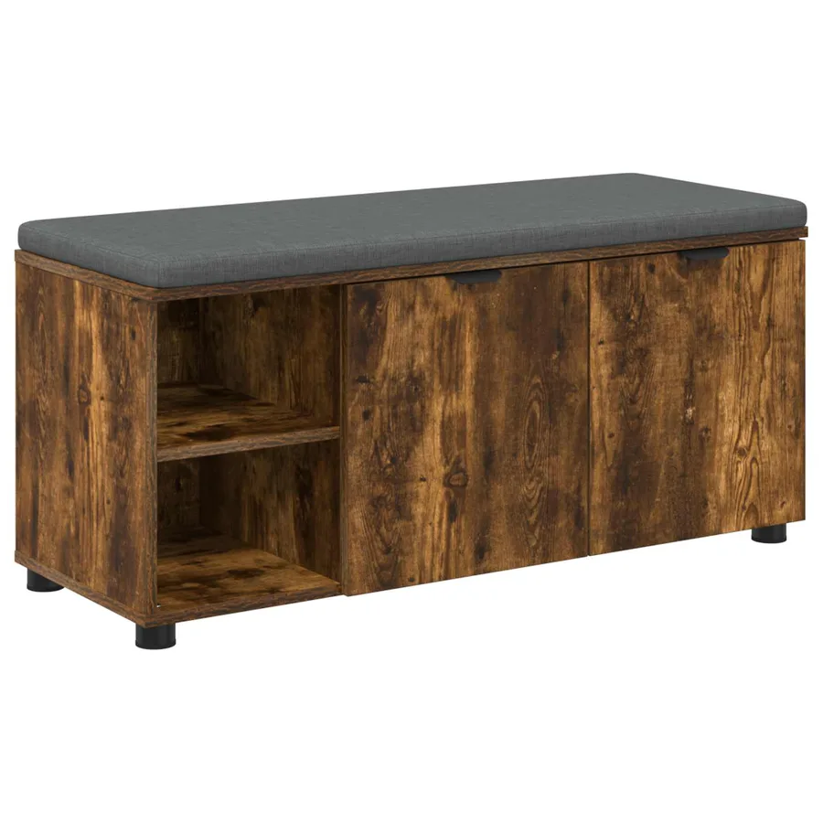 Banc d'entrée avec coussin Chêne Fumé 100 x 38 x 46 cm - 2