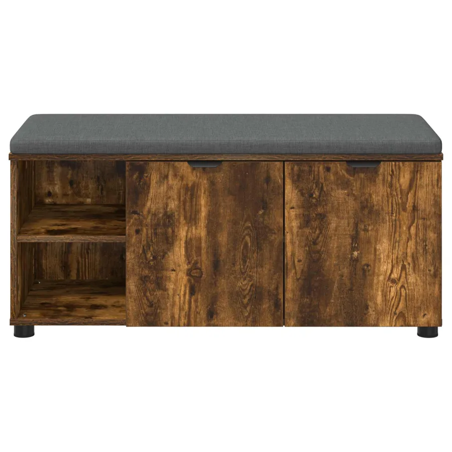 Banc d'entrée avec coussin Chêne Fumé 100 x 38 x 46 cm - 6