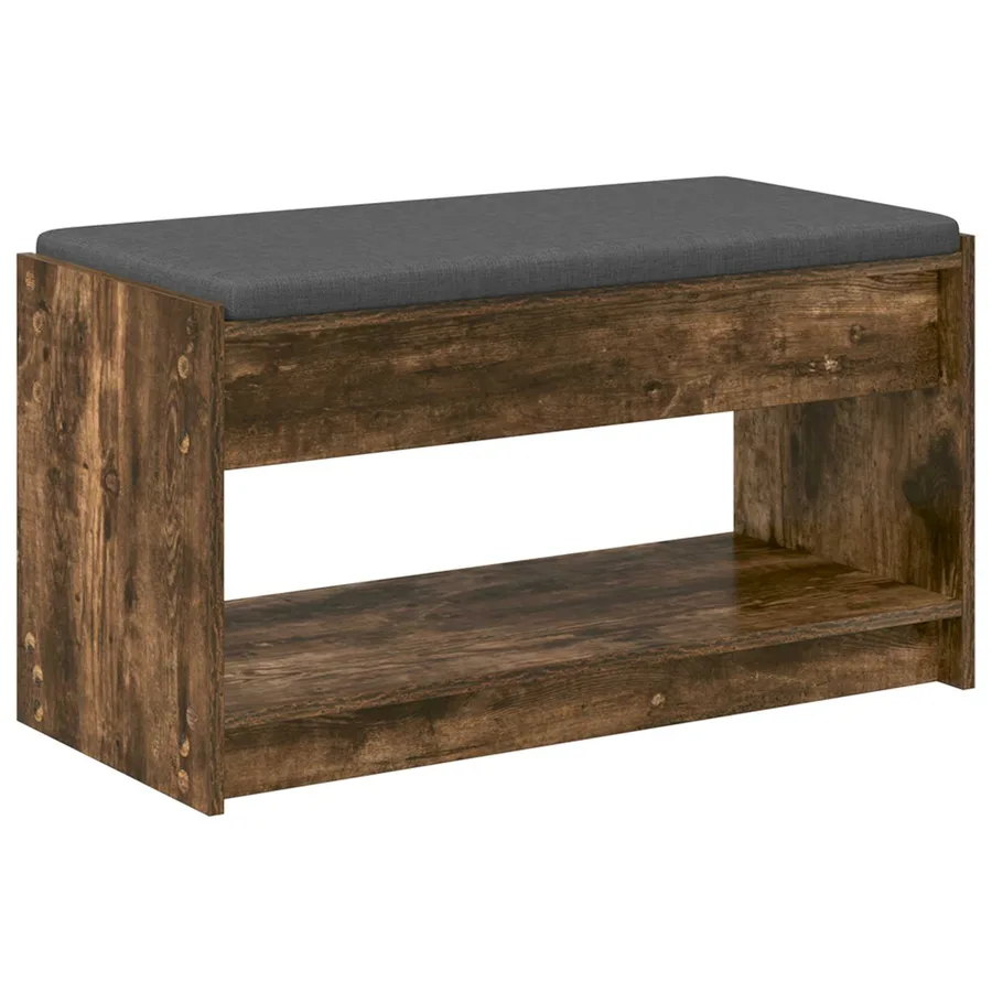Banc d'entrée avec coussin Chêne Fumé 83 x 38 x 45 cm - 2
